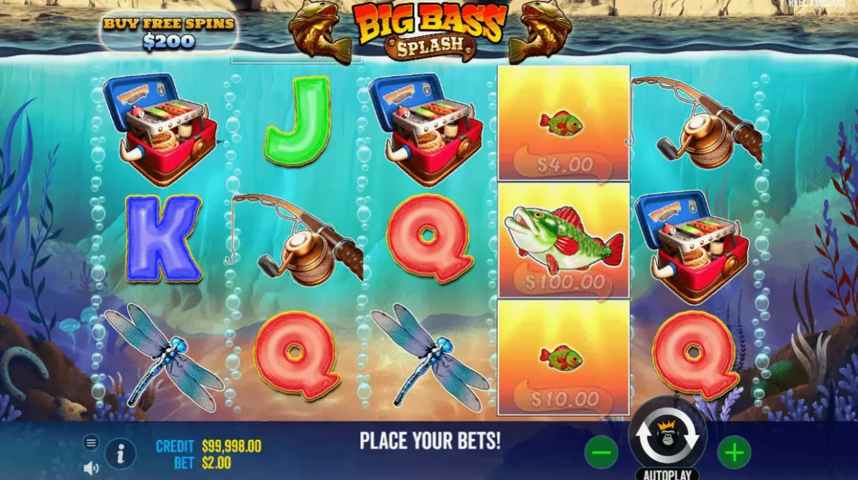 Free version of Big Bass Splash on 1xBet