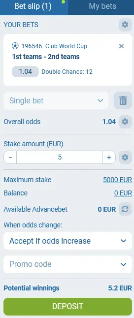 Betting Procedure at 1xBet
