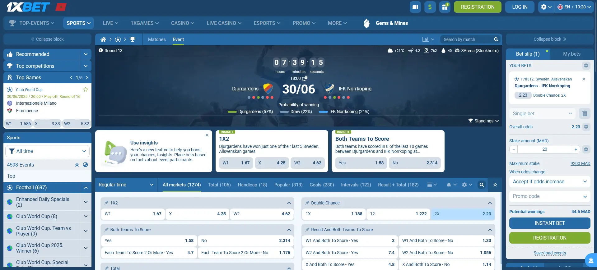 Football Betting at 1xBet