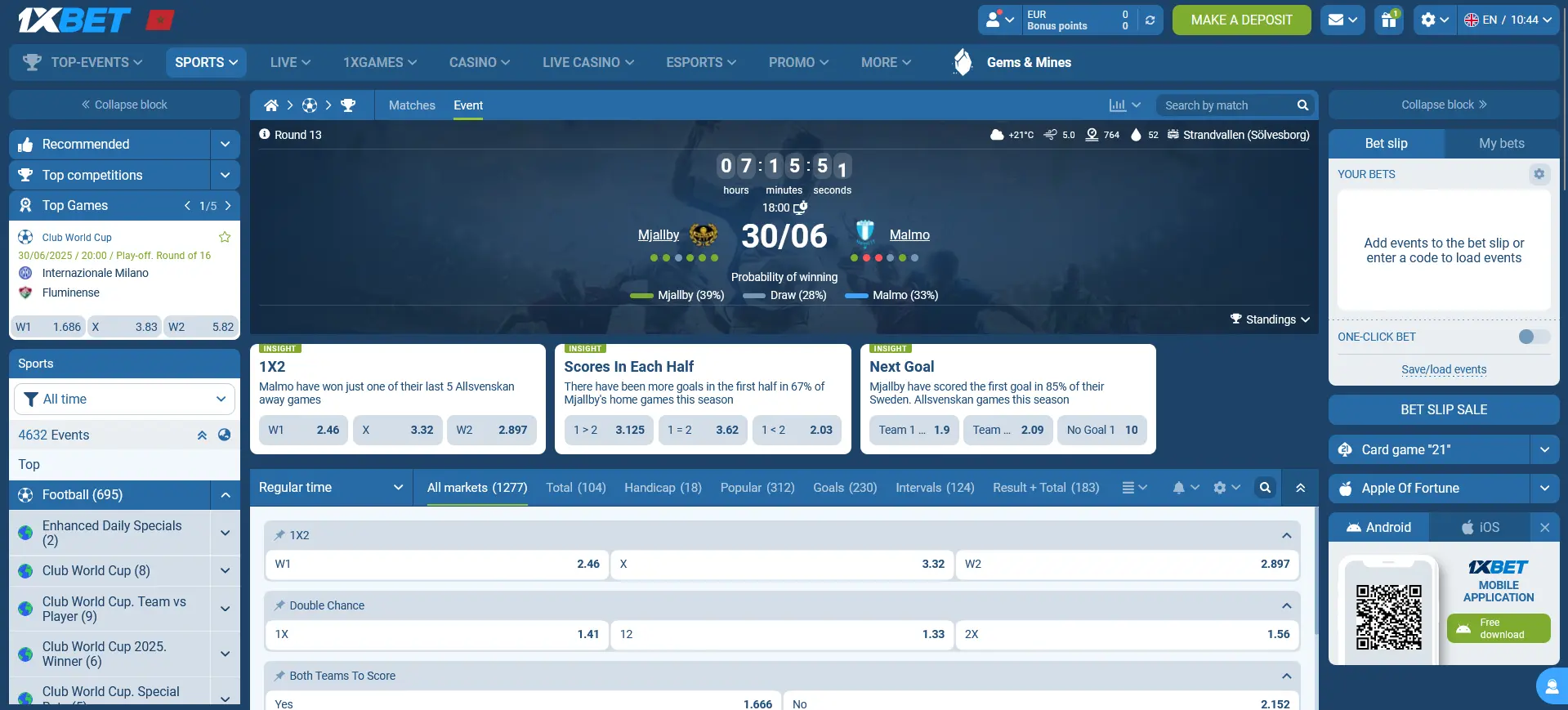 Football Competitions at 1xBet