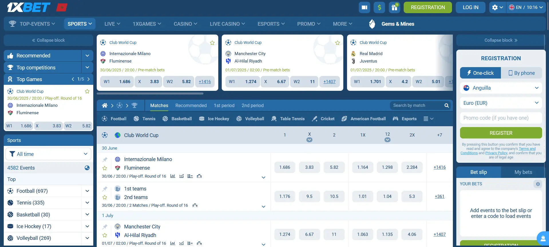 Sports Betting at 1xBet