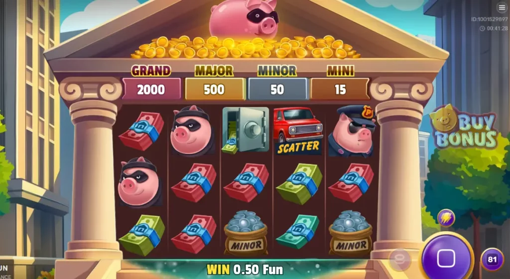 Gameplay in Gangsta Piggy Hold and Win