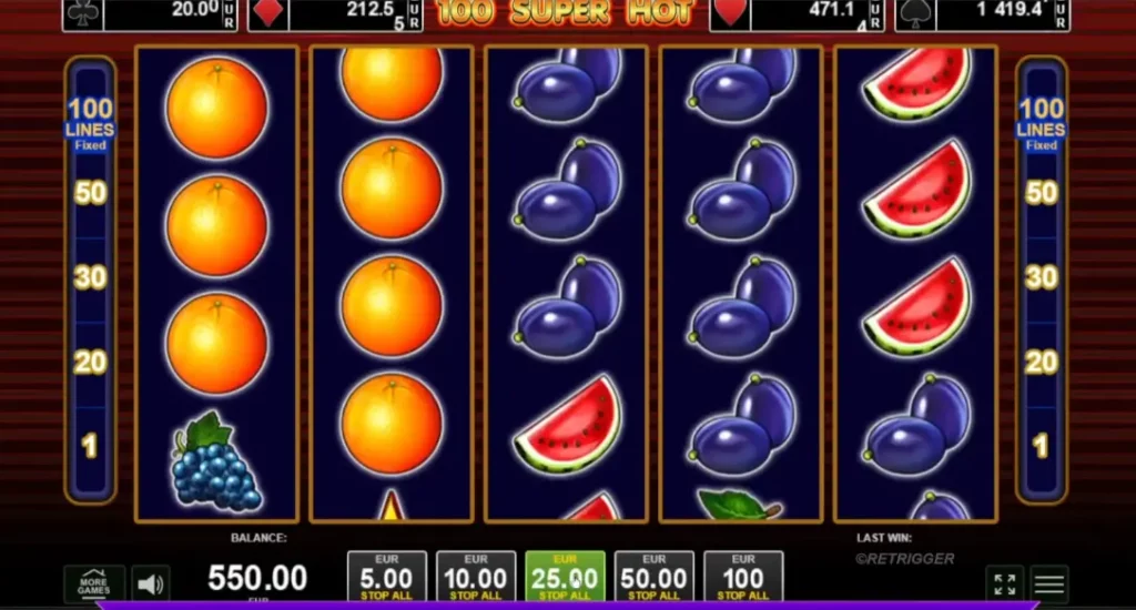 100 Super Hot Interface