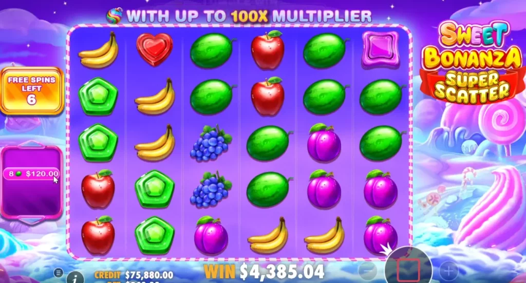 Sweet Bonanza Super Scatter Gameplay